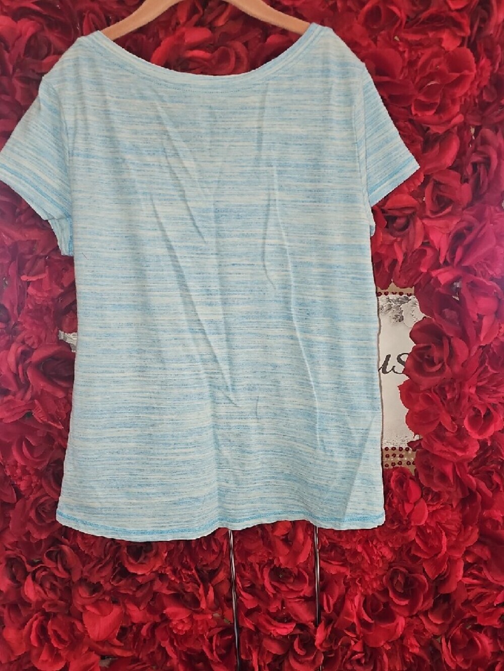 Justice Light Blue Heathered V-Neck Tee Size 12 - Picture 8 of 8